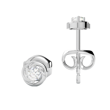 Kolczyki z diamentami laboratoryjnymi białe złoto