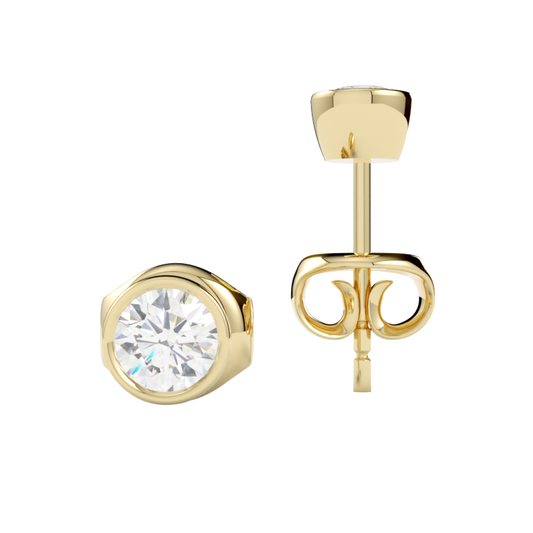 kolczyki z diamentem z żółtego złota próby 585
