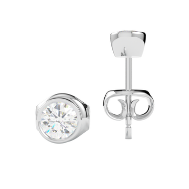 kolczyki z diamentem w białym złocie próby 585