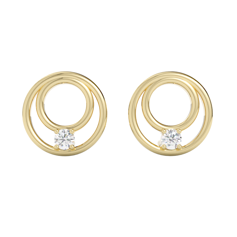 Kolczyki z diamentami Solis – złoto żółte 585 – GOLDPORT