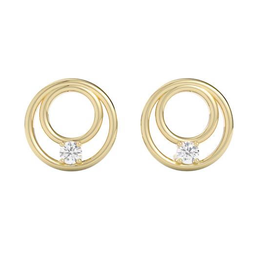 Kolczyki z diamentami Solis – złoto żółte 585 – GOLDPORT
