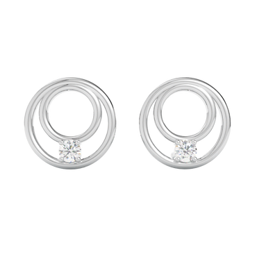 Kolczyki z diamentami Solis – złoto białe 585 – GOLDPORT