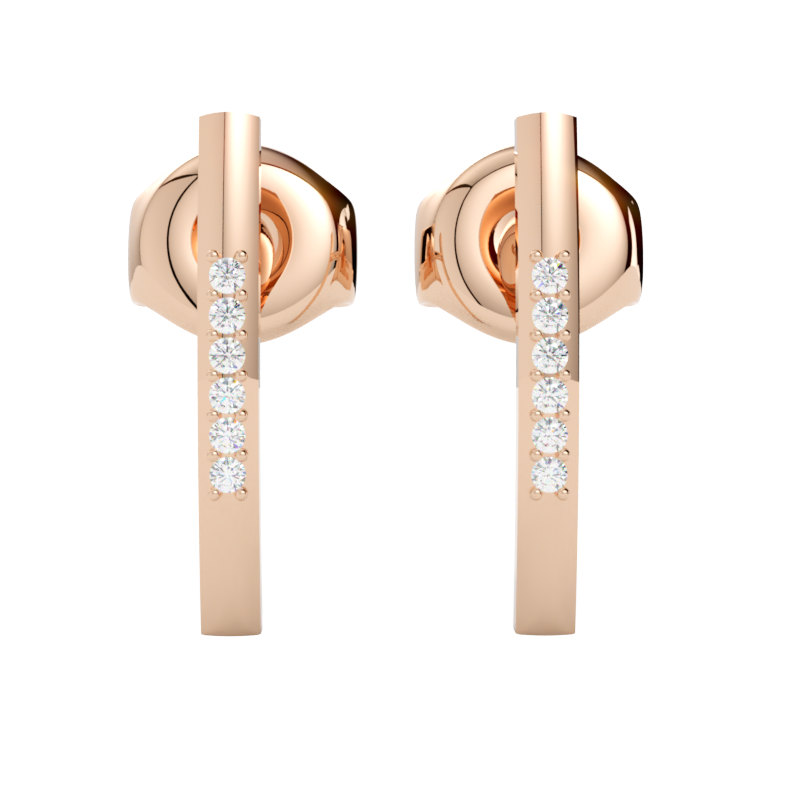 Kolczyki z diamentami różowe złoto
