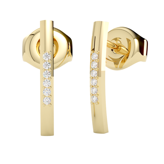eleganckie kolczyki z diamentami laboratoryjnymi z żółtego złota