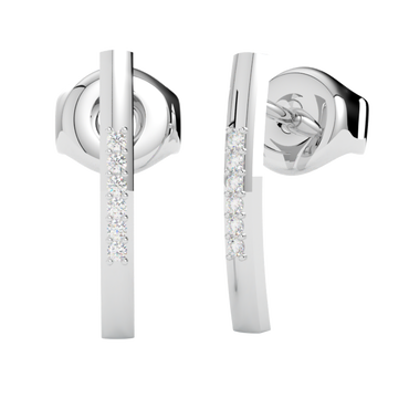 Białe złoto kolczyki z diamentami