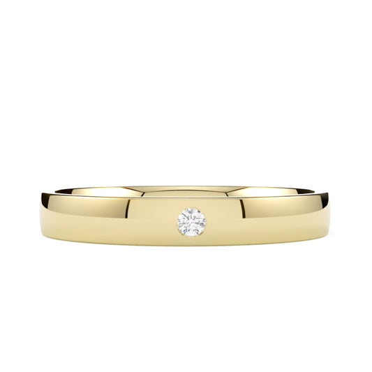 Klasyczna obrączka ślubna z diamentem z żółtego złota 585 od GOLDPORT