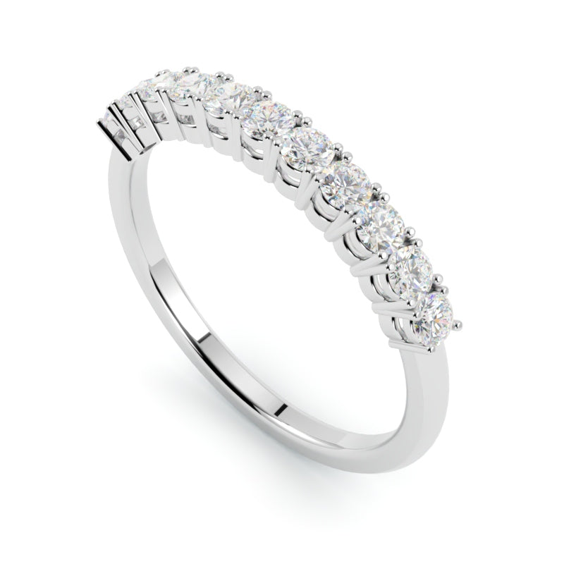 obrączki ślubne z diamentami 585, złoto białe, klasyczna obrączka z brylantami