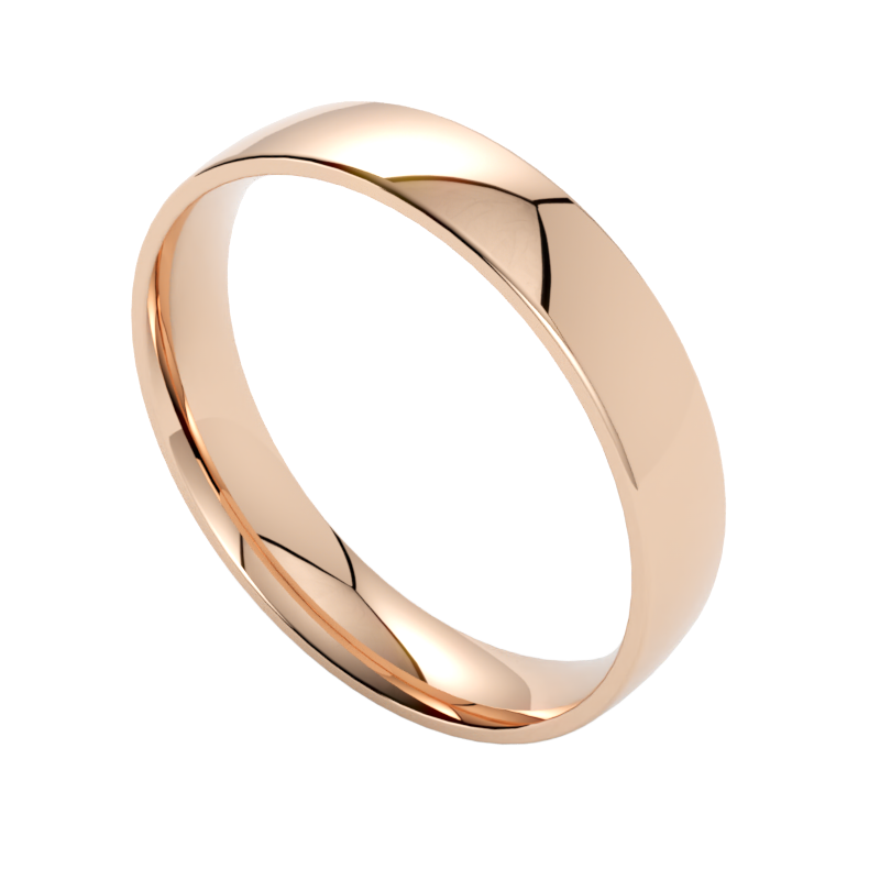 Klasyczna półokrągła obrączka ślubna z różowego złota 585
