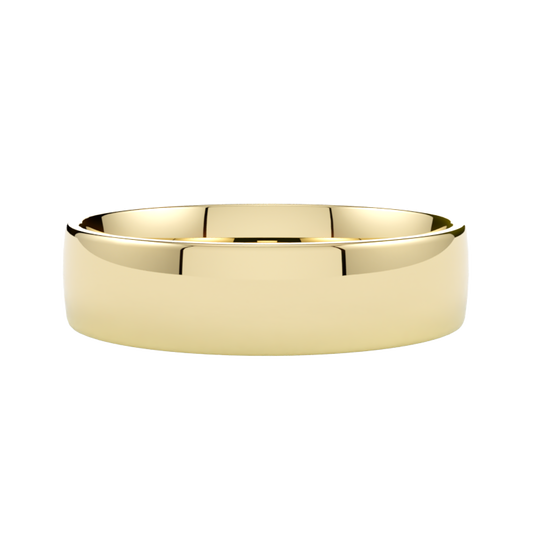Półokrągła klasyczna obrączka ślubna z żółtego złota 585