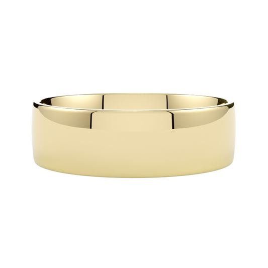 gruba półokrągła obrączka ślubna z żółtego złota