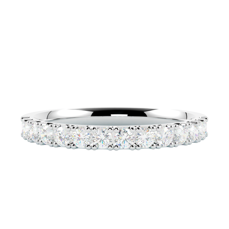 Biała złota obrączka eternity z diamentami