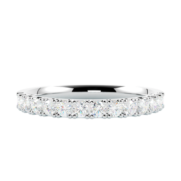 Biała złota obrączka eternity z diamentami