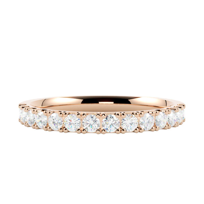 Różowa złota obrączka eternity z diamentami