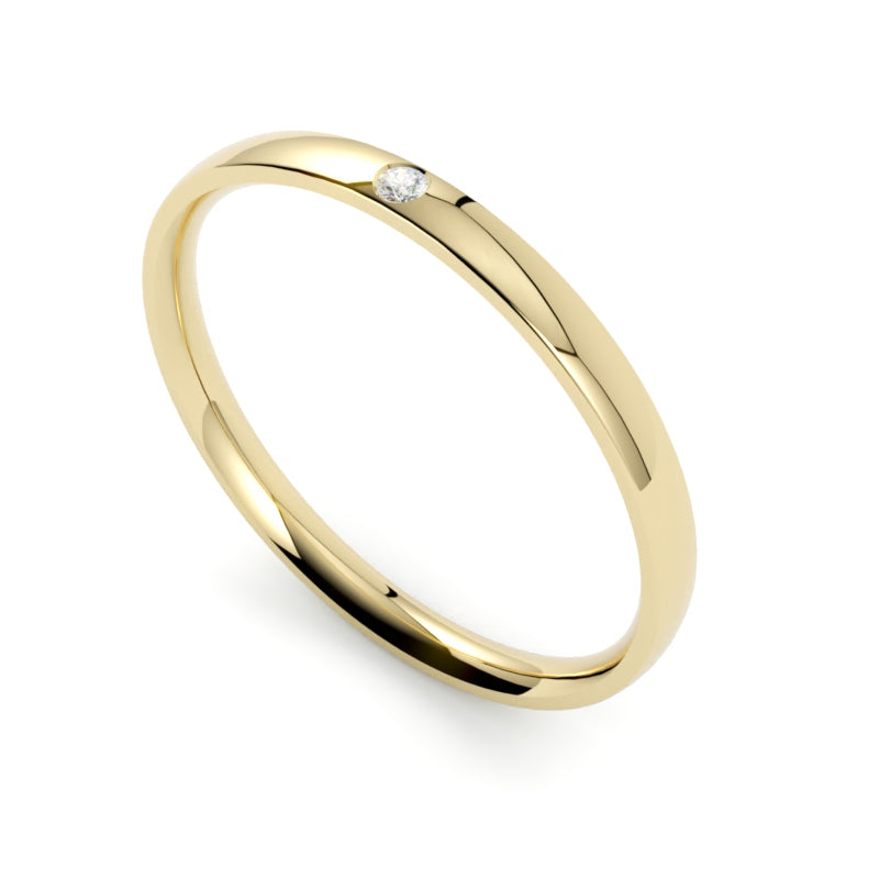 Obrączka ślubna z diamentem żółte złoto 750 Jubiler GOLDPORT