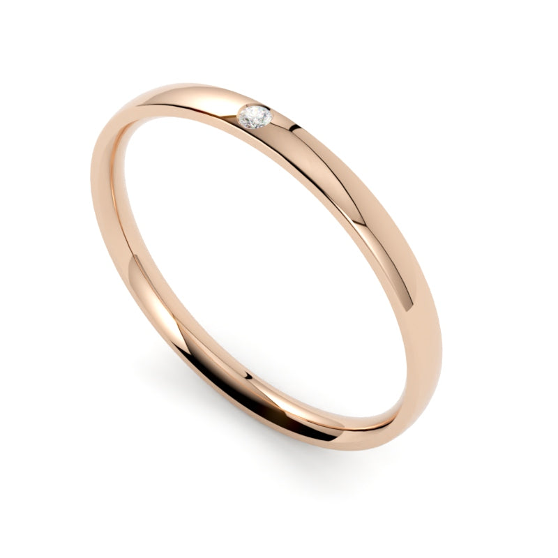 Obrączka ślubna z diamentem żółte złoto 750 Jubiler GOLDPORT