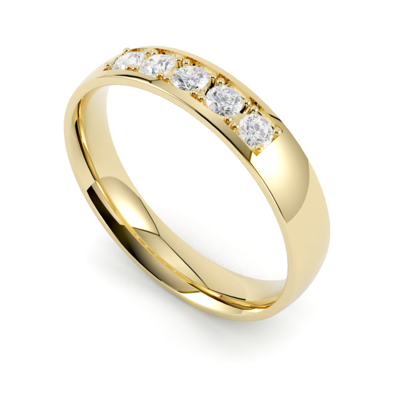 Złota obrączka z diamentami żółte złoto 750 GOLDPORT