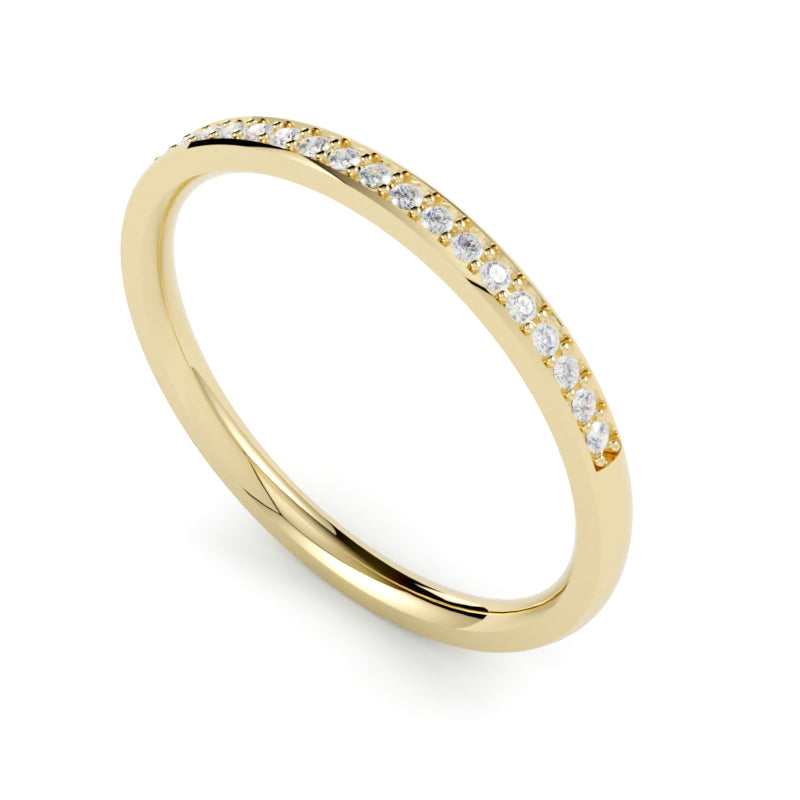 Delikatna obrączka ślubna z diamentami z żółtego złota 750 GOLDPORT