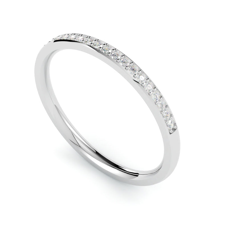 Delikatna obrączka ślubna z diamentami z białego złota 750 GOLDPORT