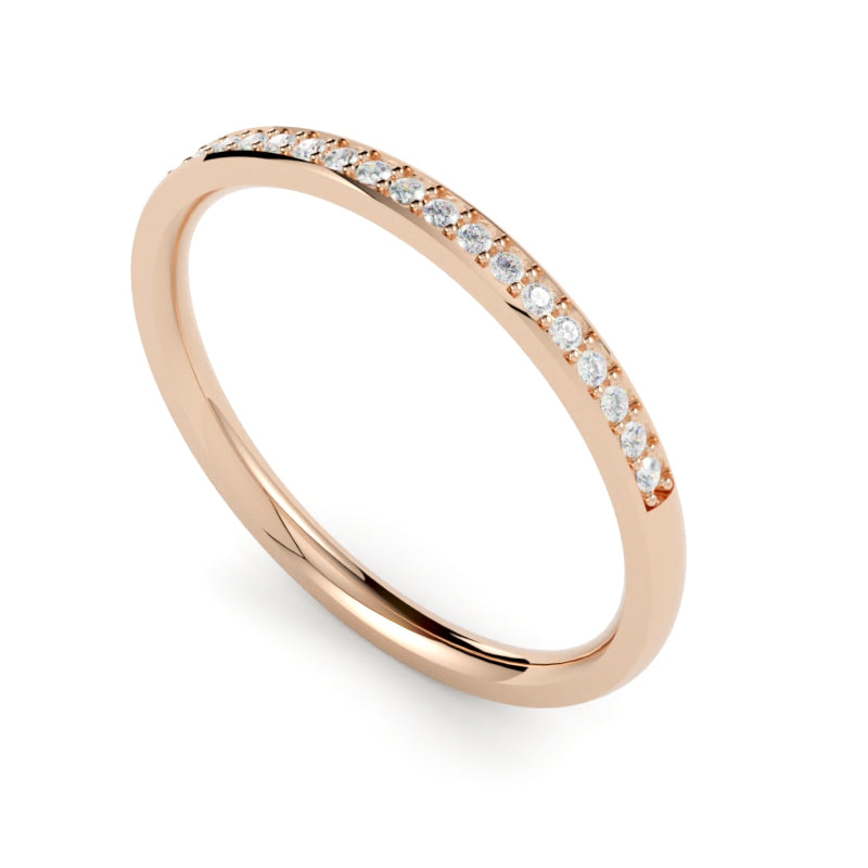 Delikatna obrączka ślubna z diamentami z różowego złota 750 GOLDPORT