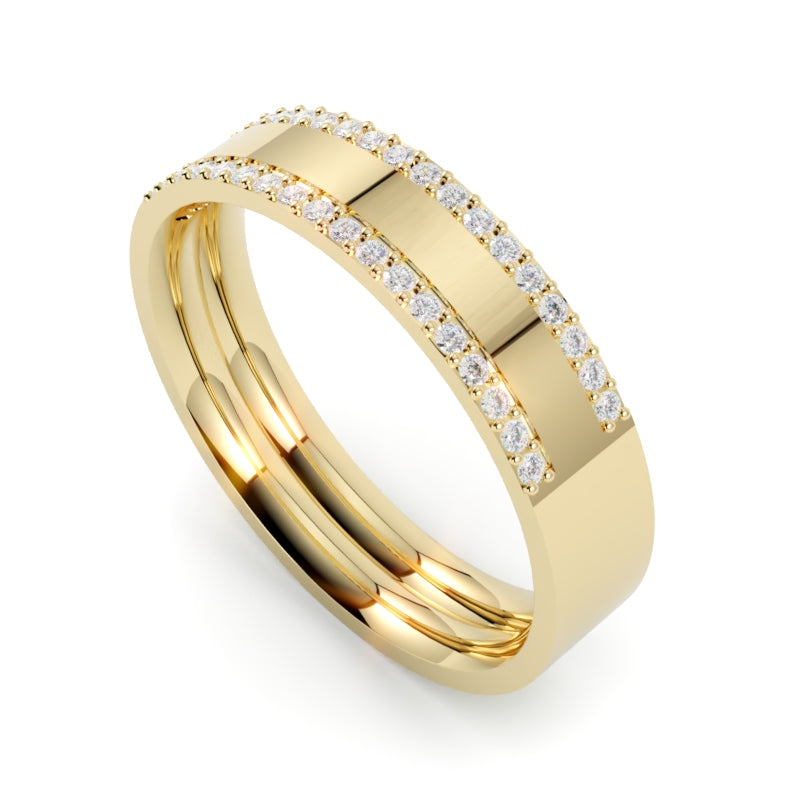 Ekskluzywna obrączka ślubna z żółtego złota 750 z diamentami od GOLDPORT