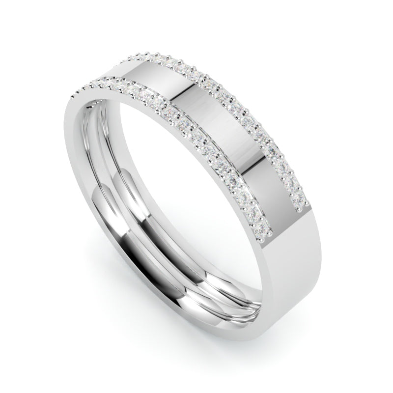 Ekskluzywna obrączka ślubna z białego złota 750 z diamentami od GOLDPORT