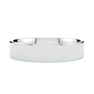 Gustowna płaska obrączka ślubna białe złoto