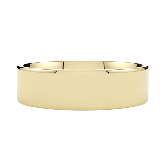 gładka płaska obrączka ślubna złoto żółte 585