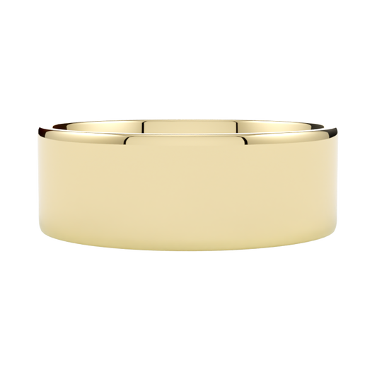 Solidna płaska obrączka ślubna z żółtego złota