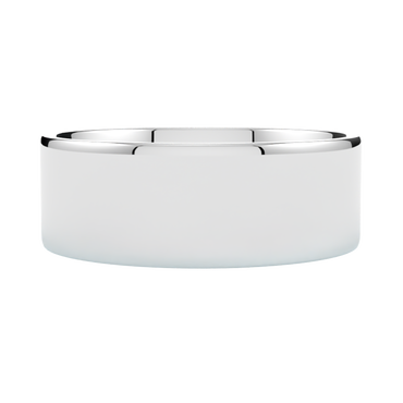 Solidna płaska obrączka ślubna z białego złota