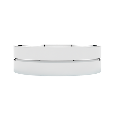 Płaska szeroka obrączka ślubna białe złoto 585