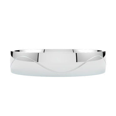 Elegancka obrączka ślubna z falą białe złoto