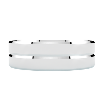 Płaskie szerokie fazowane obrączki ślubne z białego złota