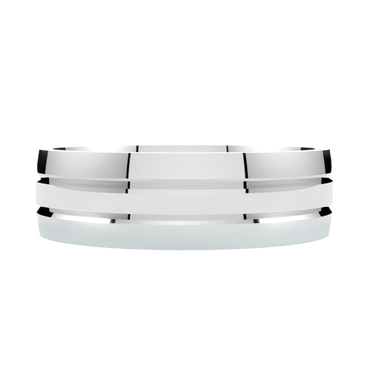 Ponadczasowa półokrągła obrączka ślubna z białego złota szerokość 7 mm