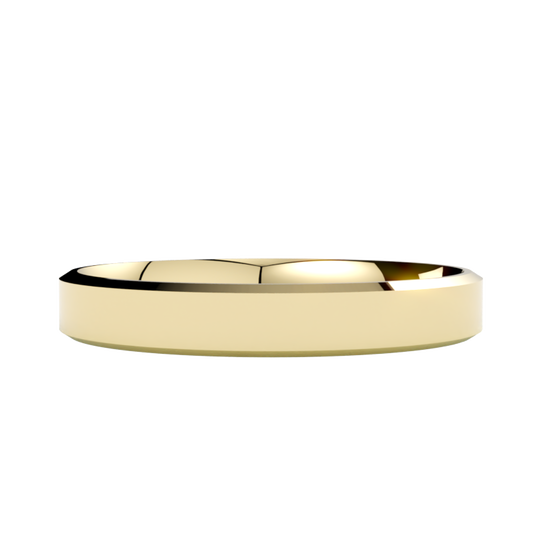 Damska płaska fazowana obrączka ślubna żółte złoto 585 szerokość 3,50 mm
