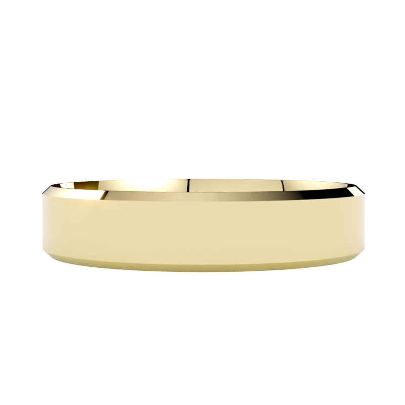 elegancka obrączka klasyczna z żółtego złota 585 płaska fazowana 5 mm