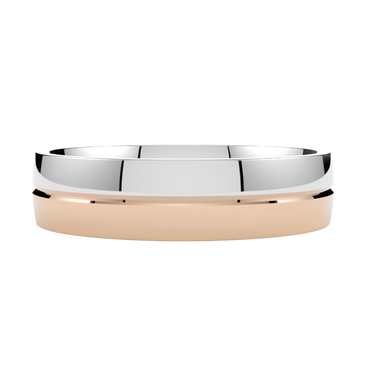 Półokrągła obrączka ślubna wielokolorowa ze złota różowo-białego 585