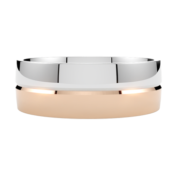 Szeroka półokrągła obrączka ślubna wielokolorowa ze złota różowo-białego