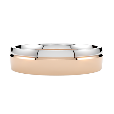 Klasyczna półokrągła obrączka ślubna wielokolorowa ze złota różowo-białego