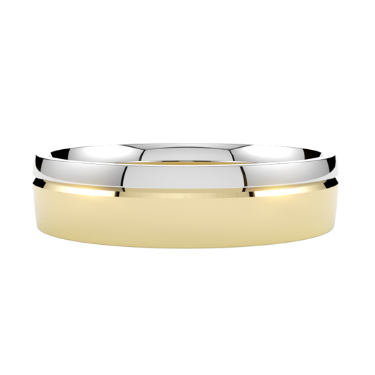 Klasyczna półokrągła obrączka ślubna wielokolorowa ze złota żółto-białego