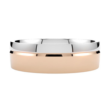 Szeroka półokrągła obrączka ślubna wielokolorowa ze złota różowo-białego