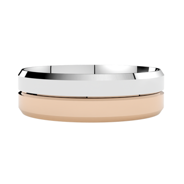 Fazowana wielokolorowa obrączka ślubna ze złota białego i różowego 585