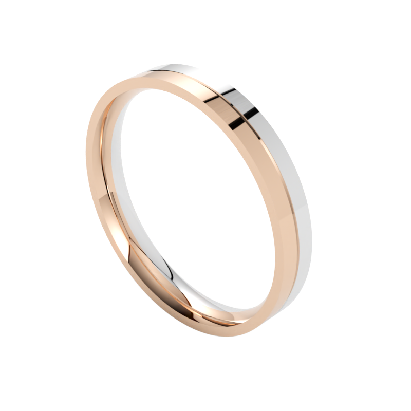 klasyczna plaska wielokolorowa obrączka ślubna