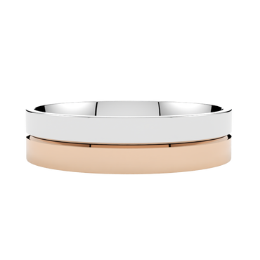 Klasyczna biało-różowa obrączka ślubna wielokolorowa ze złota 585