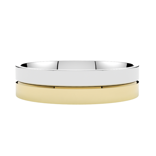 Klasyczna biało-żółta obrączka ślubna wielokolorowa ze złota