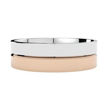 Biało-różowa obrączka ślubna wielokolorowa ze złota