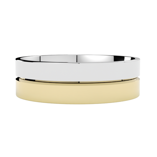 Biało-żółta obrączka ślubna wielokolorowa ze złota