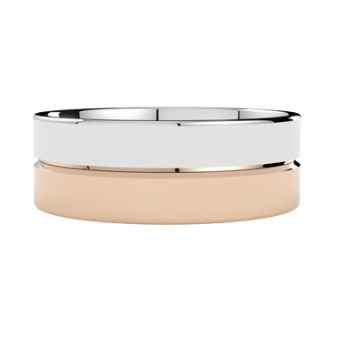 Różowo-biała obrączka ślubna wielokolorowa ze złota