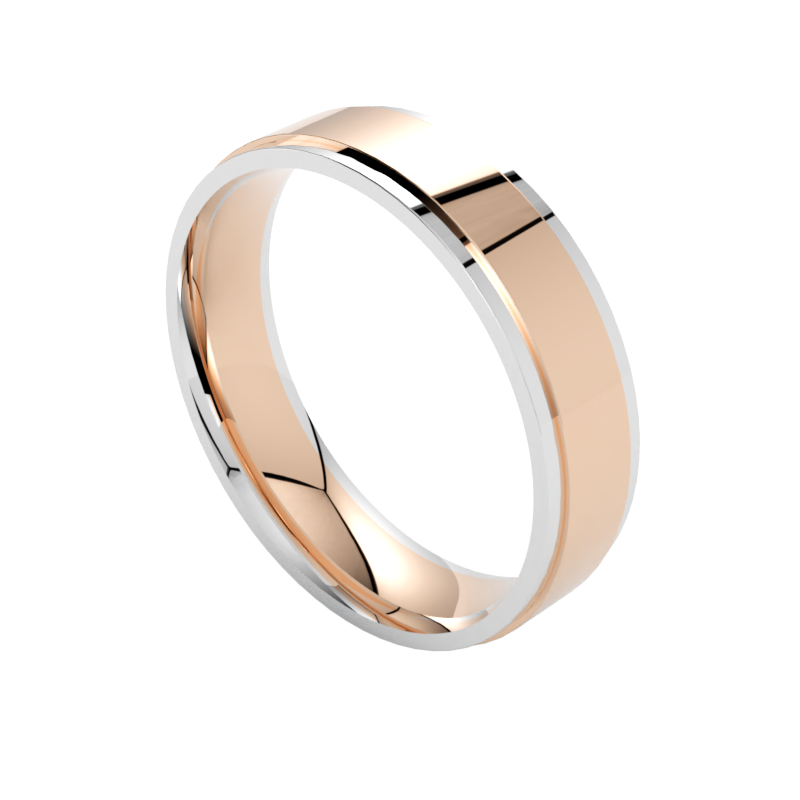 Elegancka obrączka wielokolorowa z różowego i białego złota 585