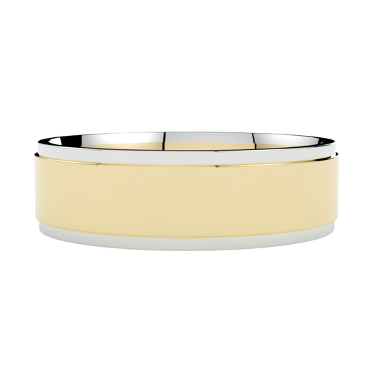 Obrączka ślubna dwukolorowa żółto - biała