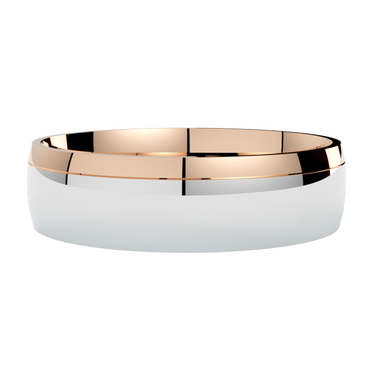 Półokrągła dwukolorowa obrączka ślubna białe i różowe złoto 585